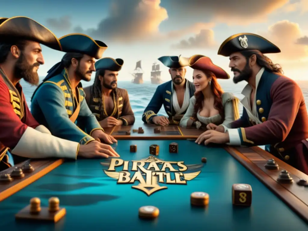 Épica batalla naval en juego de 'Piratas del Caribe' con amigos Amigos disfrutan del emocionante Juego de mesa Piratas Caribe en una partida llena de aventuras y camaradería