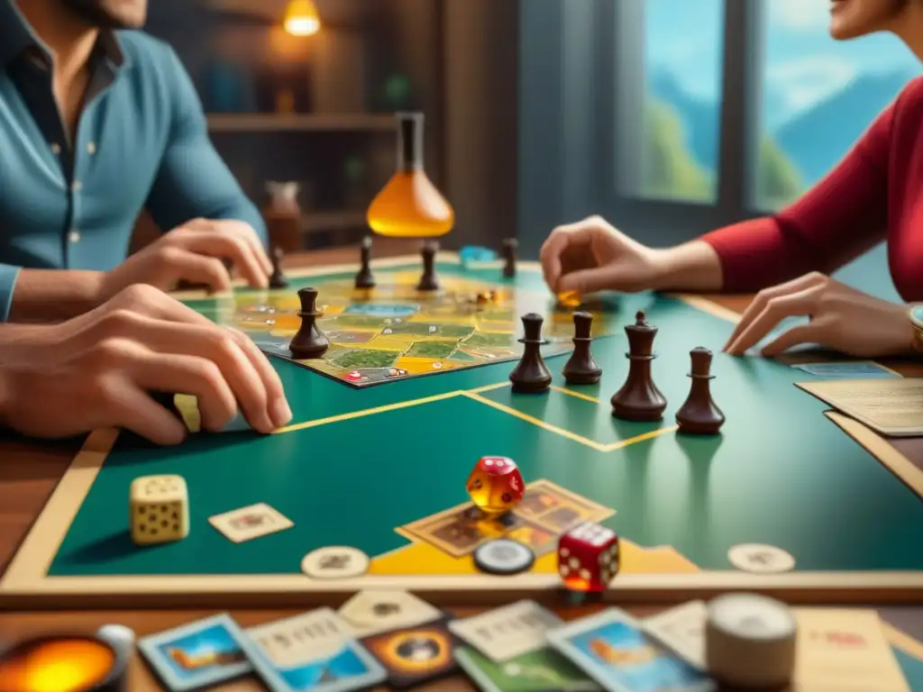 Un animado intercambio de juegos de mesa usados entre entusiastas rodeados de diversión y estrategia