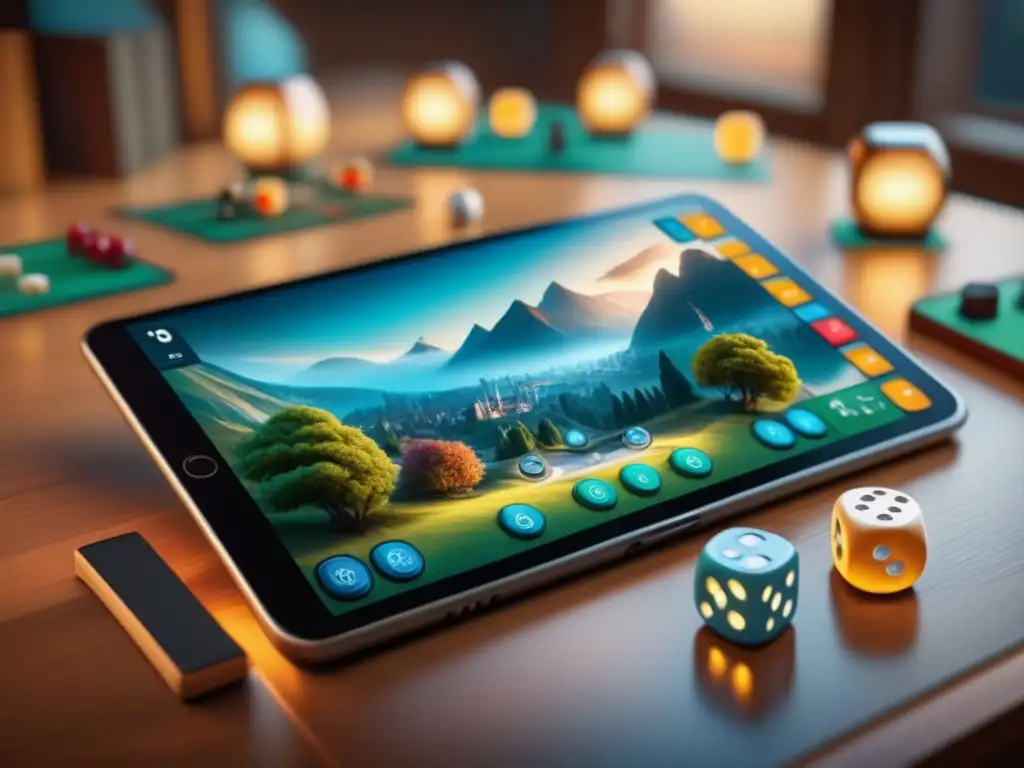 Apasionante adaptación de juegos de mesa a apps, con vibrantes colores y detallados componentes en pantalla de tablet