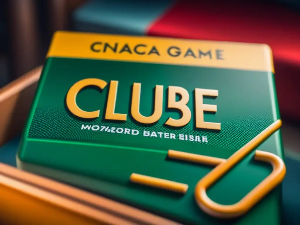 El clásico tablero del juego Clue de los años 40, con su diseño icónico y vibrantes colores