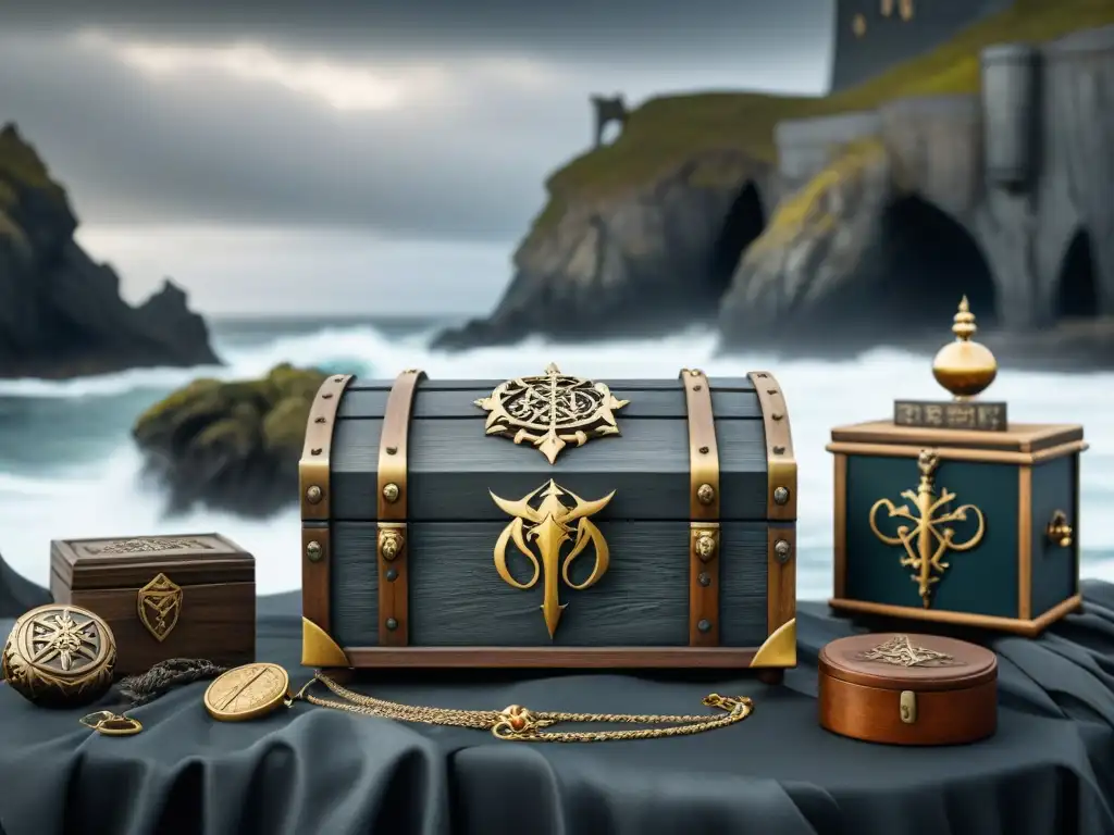 Colección de productos de la Casa Greyjoy de Juego de Tronos, reflejando su espíritu marino y feroz en mercancía exclusiva