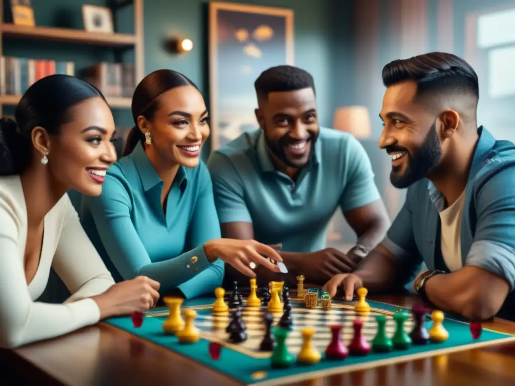 Partida estratégica con diversidad de jugadores Comunidad construyendo lazos a través de juegos de mesa estratégicos