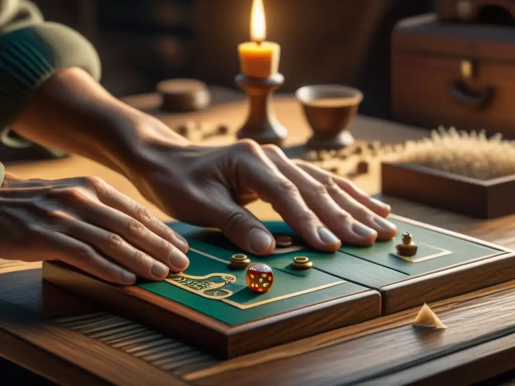 Restauración meticulosa de juego de mesa vintage: manos cuidadosas devuelven vida a la historia Restaurando con cuidado un juego de mesa antiguo, revelando historia y artesanía bajo el desgaste