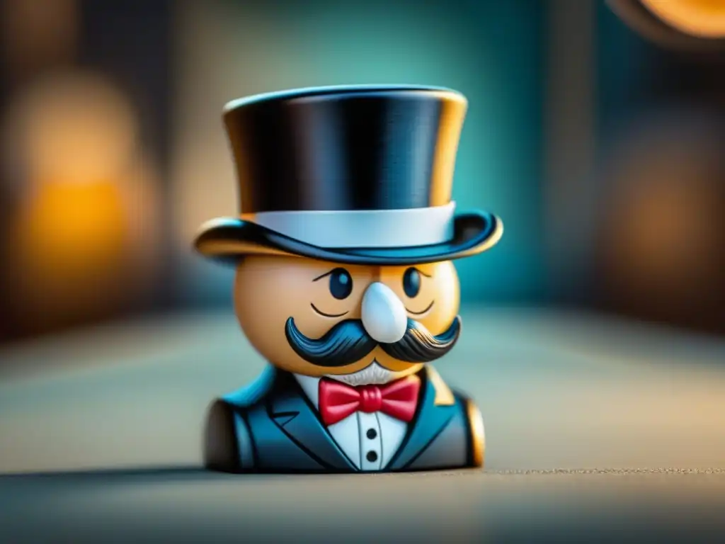 Detallada imagen del icónico personaje 'Rich Uncle Pennybags' del juego Monopoly de 1933, perfecta para coleccionistas