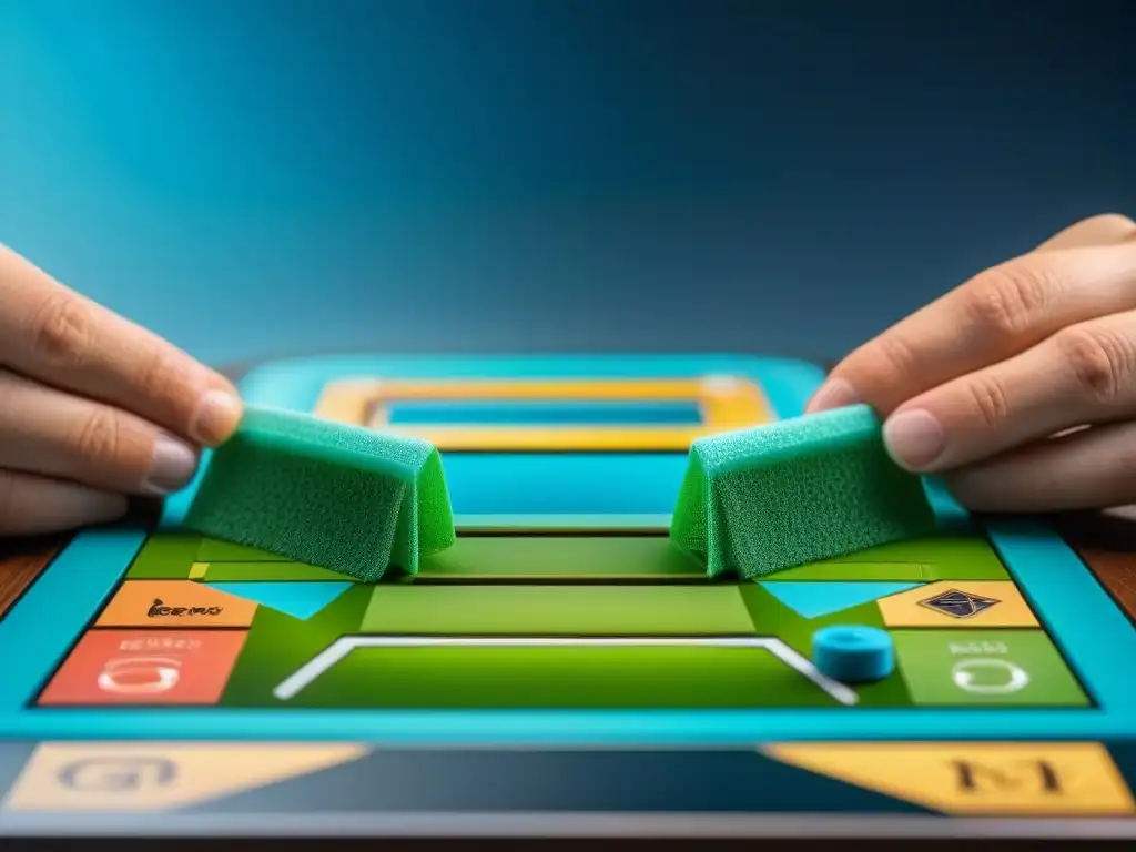 Detalle y cuidado: limpieza meticulosa de juego de mesa Detalle meticuloso al limpiar un juego de mesa, mostrando la importancia de seguir consejos para conservar juegos de mesa