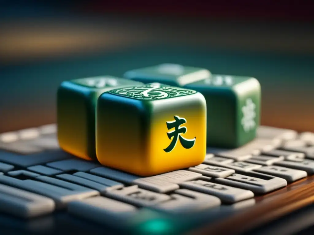 Detalles artesanales y diseños ornamentados en fichas de mahjong resaltan su origen y simbolismo