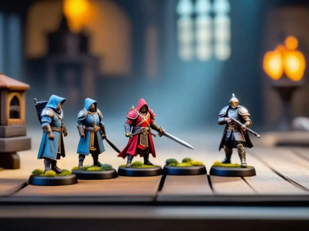 Detalles exquisitos de las miniaturas pintadas a mano de la Edición Limitada Gloomhaven Secretos, en una sesión de juego estratégico