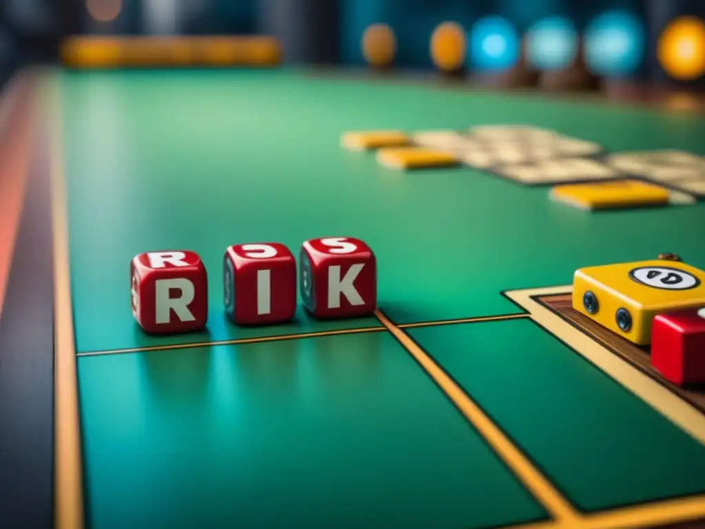 Detalles intrincados de un raro merchandising de colección Risk, evocando nostalgia y la historia detrás de este amado juego