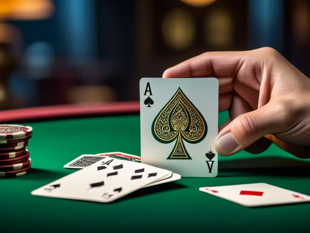 Detalles y misterio: mano con mazo de cartas Detalles y símbolos en una mano sosteniendo un mazo de cartas, revelando narrativas ocultas juegos cartas con elegancia y color