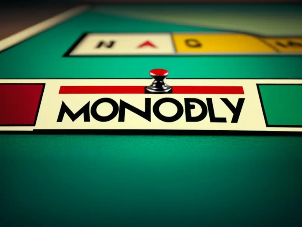 Detalles vintage de un juego de mesa Monopoly, evocando nostalgia de noches familiares de antaño