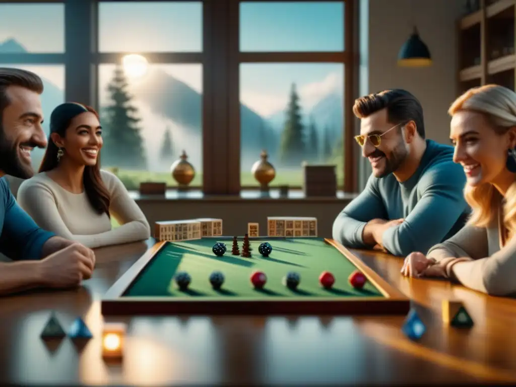 Un día soleado entre amigos disfrutando de juegos de mesa, reflejando diversión y conexión