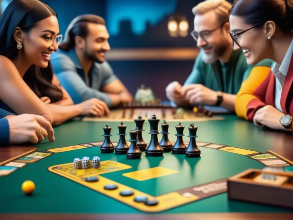 Diversidad de edades y fondos disfrutando juntos de juegos de mesa en un animado café de CrossMarketing juegos de mesa