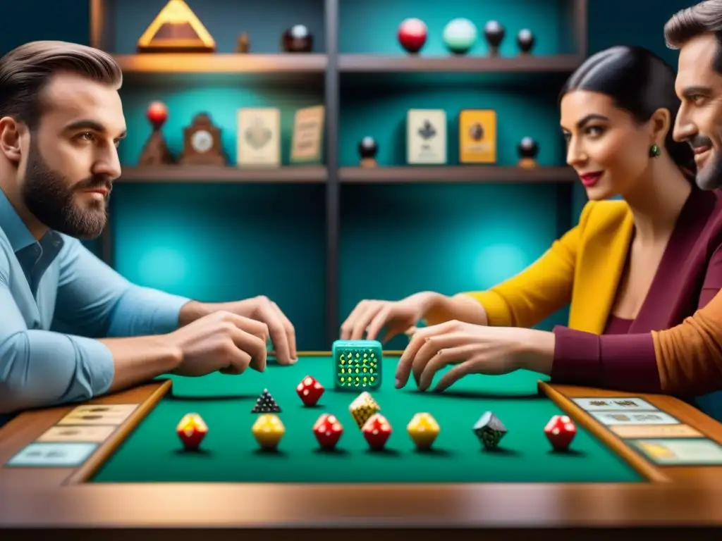 Emocionante encuentro de aficionados a juegos de mesa de segunda mano en un ambiente vibrante y dinámico