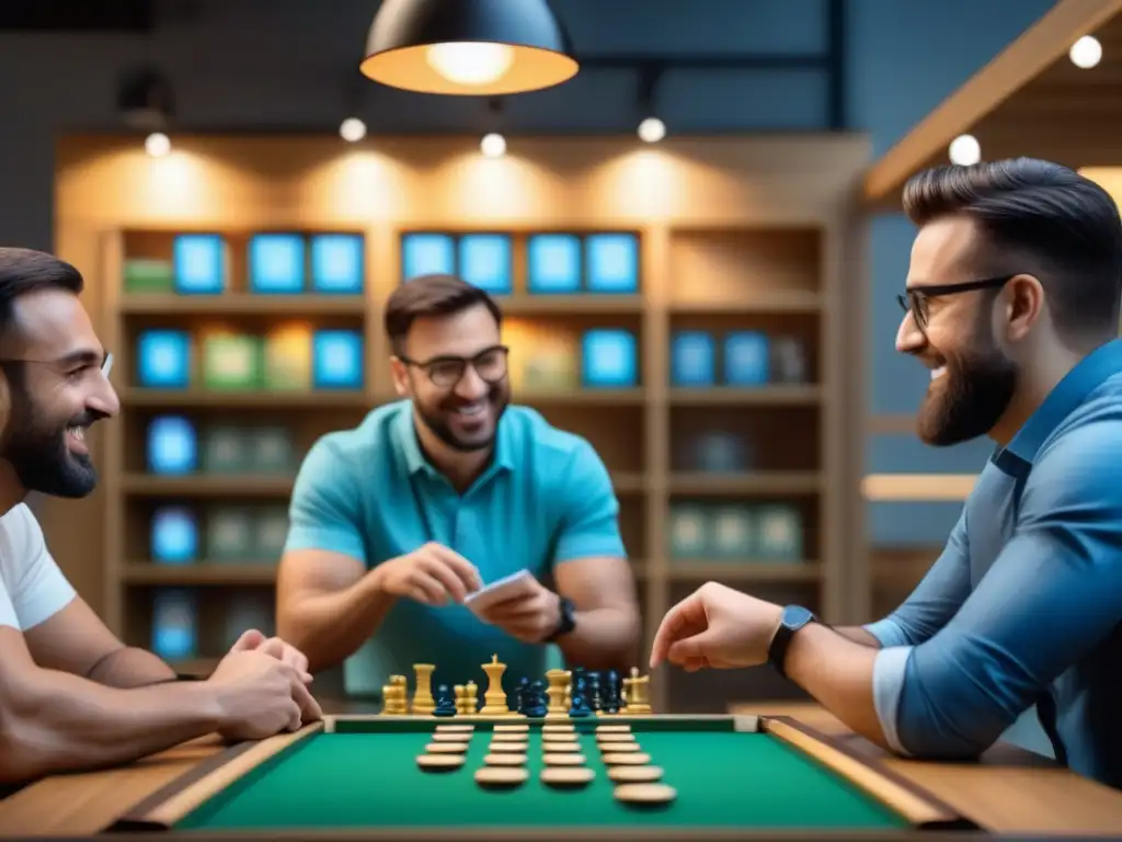 Un emocionante evento de juegos de mesa beneficios con diversidad, estrategia y risas en una pequeña empresa local