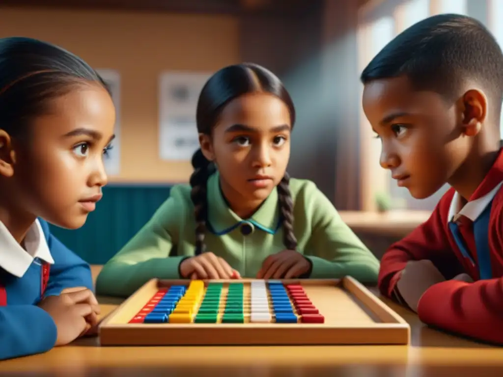 Un emocionante juego de Rummikub Junior reúne a niños diversos en una mesa