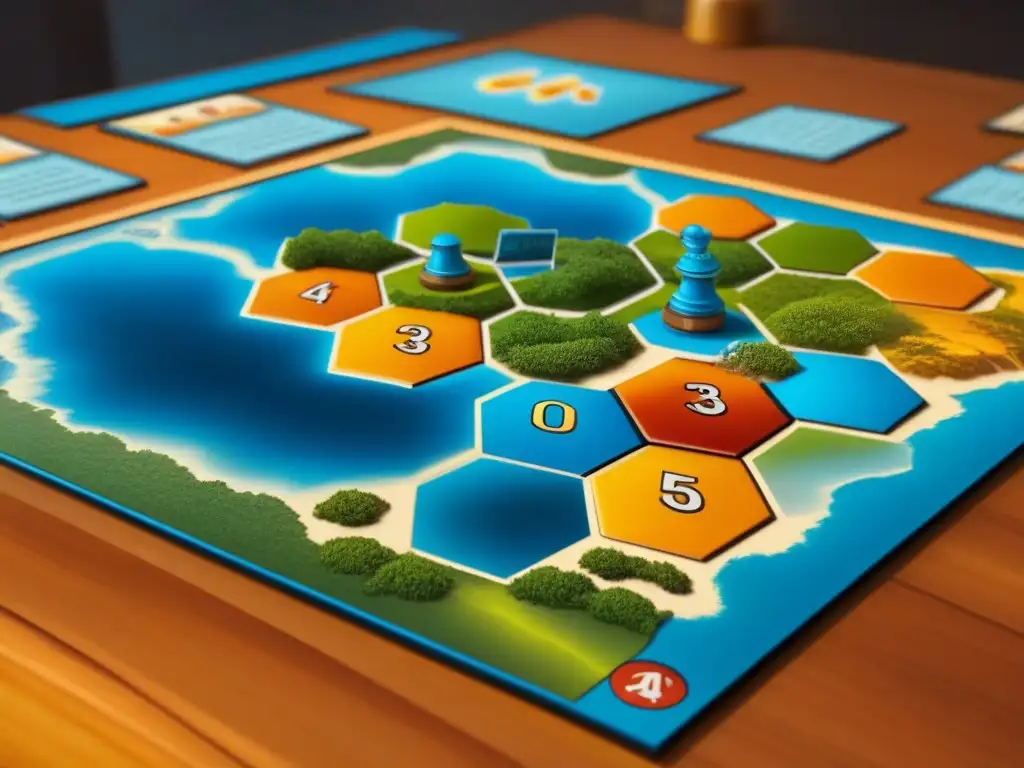 Un emocionante juego de Catan con los mejores expansiones del juego, jugadores concentrados estratégicamente en el tablero