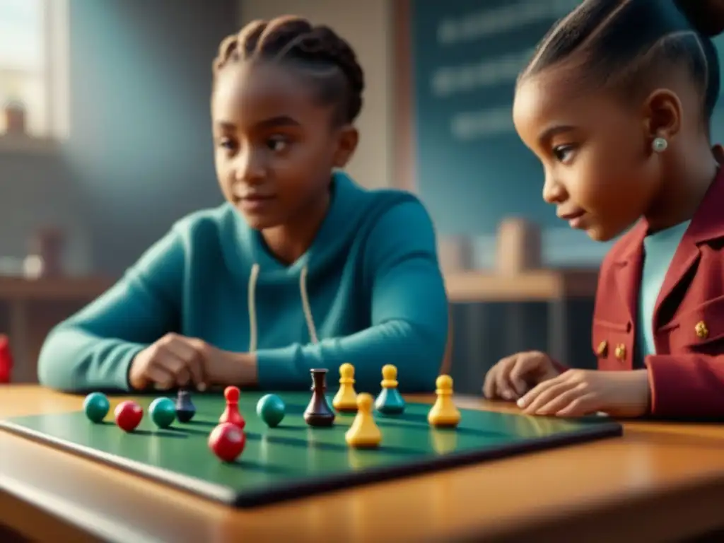 Un emocionante juego de mesa en clase, niños colaboran y aprenden juntos