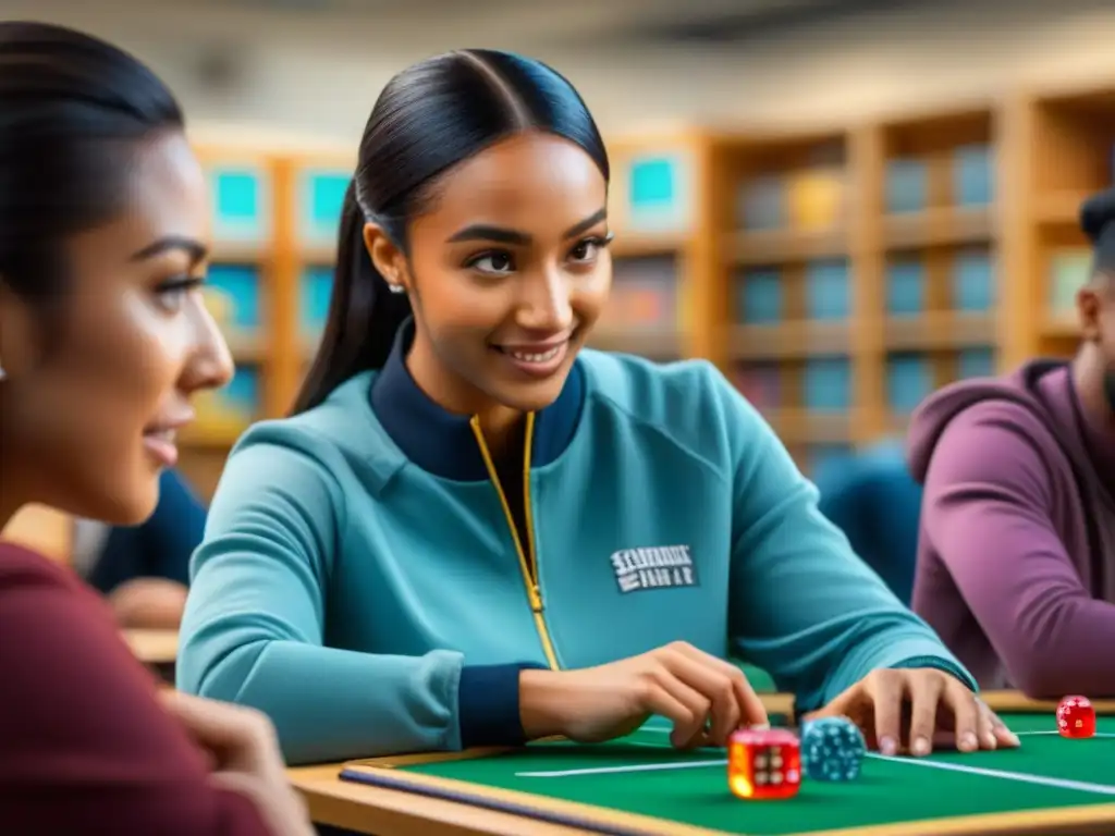 Un emocionante juego de mesa educativo en un aula llena de diversidad, concentración y aprendizaje activo