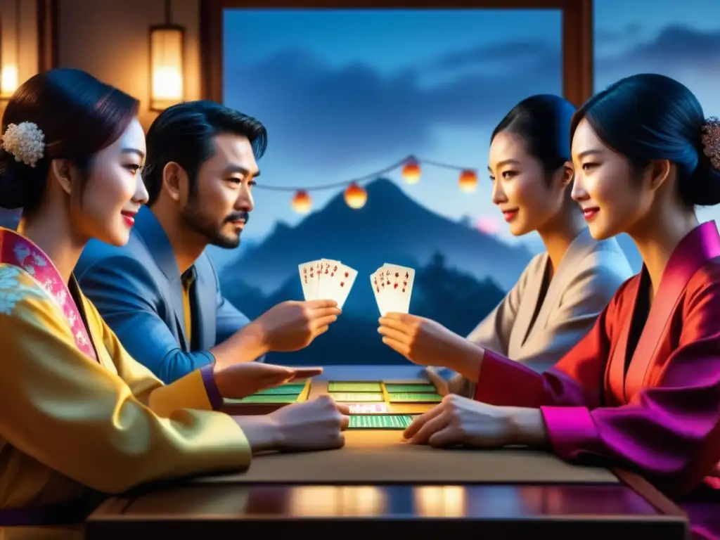 Un emocionante juego de mesa Hanabi en una atmósfera de concentración y cooperación