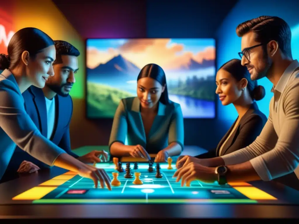 Emocionante juego de mesa interactivo con diversidad de jugadores usando proyectores interactivos