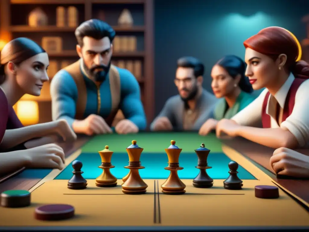 Un emocionante juego de mesa con jugadores inmersos en la estrategia