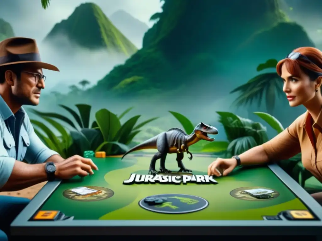 Un emocionante juego de mesa de Jurassic Park con jugadores inmersos en la historia