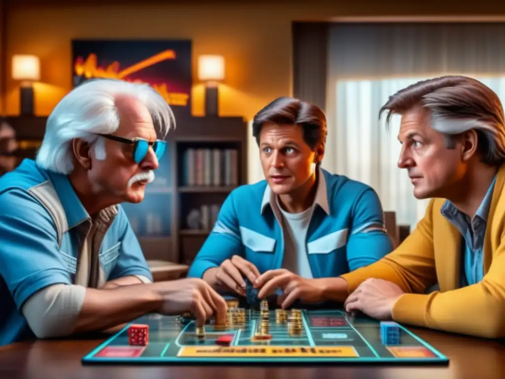 Un emocionante juego de mesa Back to the Future reúne a jugadores diversos en una sala llena de juegos de mesa