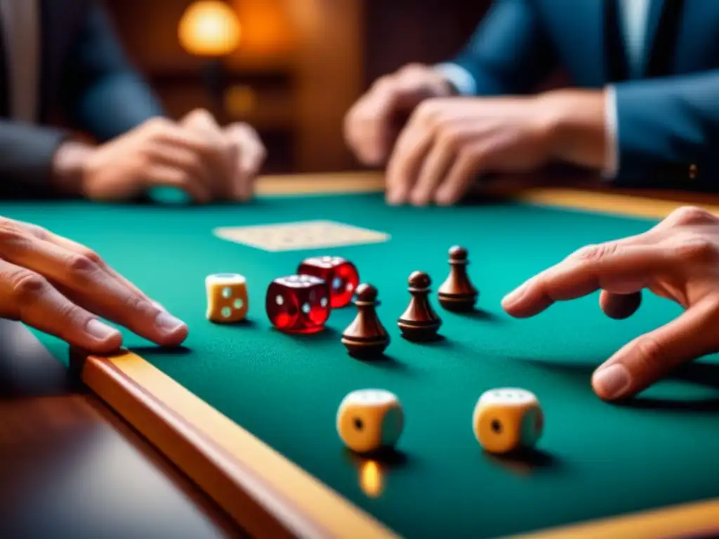 Emocionante juego de mesa con sensores de movimiento, jugadores concentrados moviendo piezas y dados