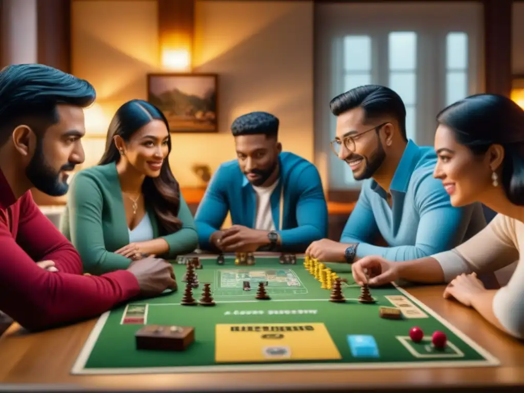 Emocionante partida de juegos de mesa en un club local, reflejando la diversidad y alegría de los jugadores