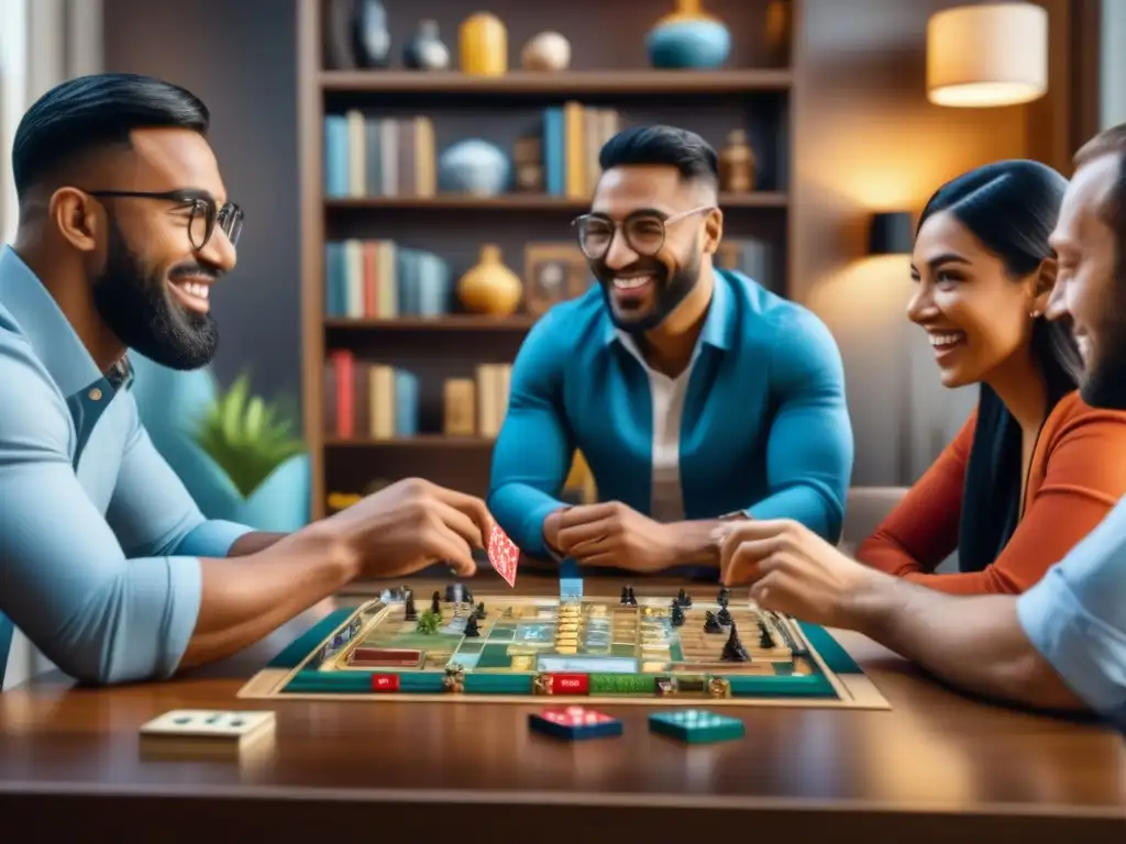 Una escena acogedora de diversidad cultural en juegos de mesa de todo el mundo