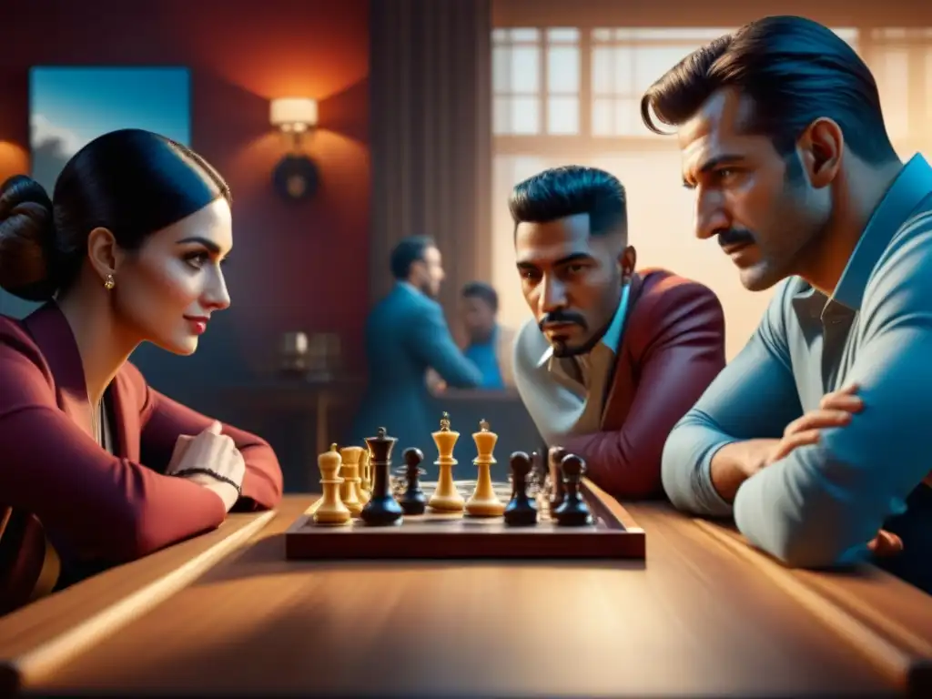 Emociones en juego: diversidad y tradición en versión digital Una escena acogedora donde personas de diversas edades y etnias disfrutan de juegos de mesa móviles evolución, concentrados y felices
