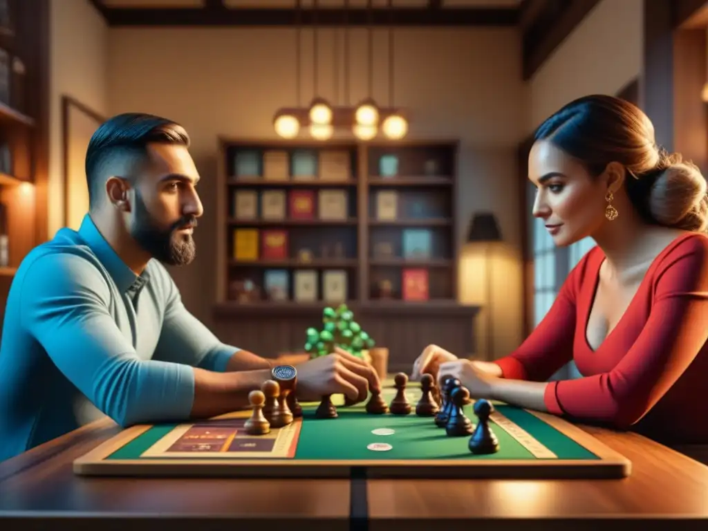 Una escena cautivadora de diversidad, emoción y estrategia en un juego de mesa