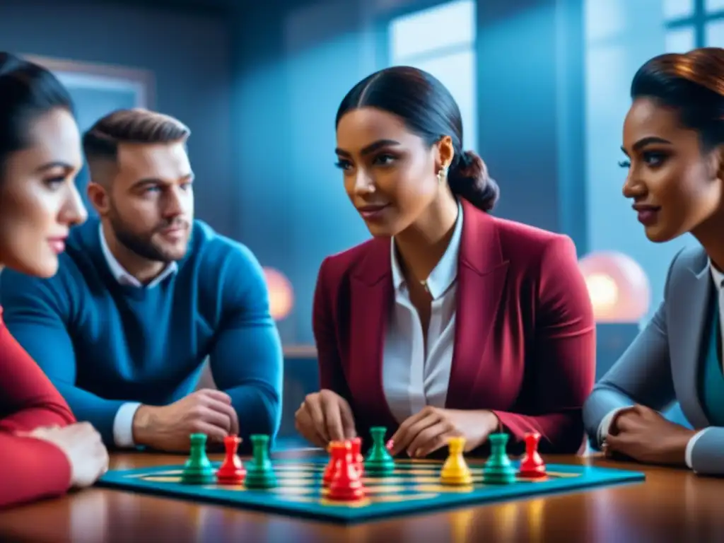 Estudiantes concentrados juegan un juego estratégico en aula iluminada, fomentando beneficios cognitivos juegos de mesa