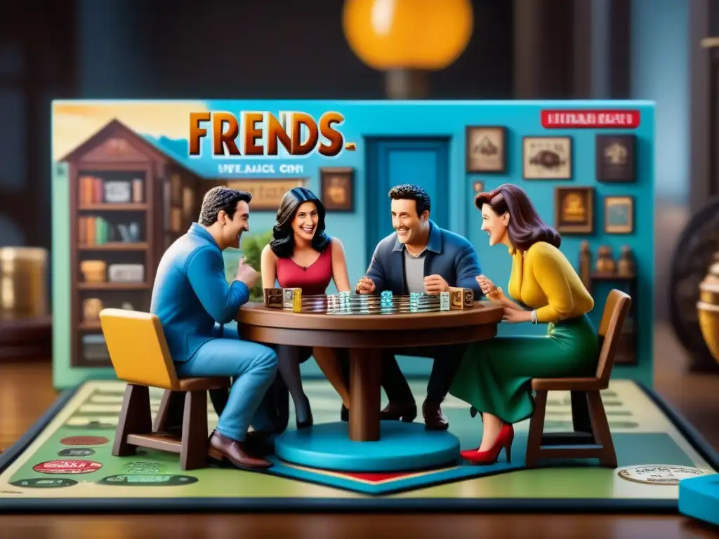 Un grupo de amigos disfruta del Juego de mesa Friends reseña en una partida llena de risas y nostalgia