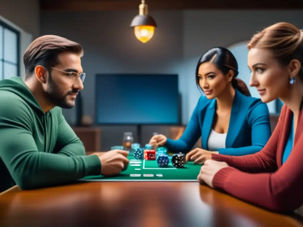 Grupo de amigos disfrutando intensamente de una partida en Tabletop Simulator