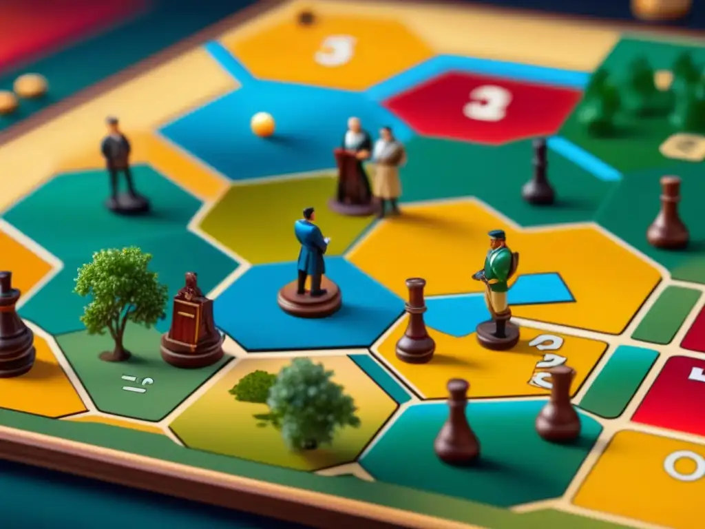 Intensa estrategia en juego de Catan: emoción y camaradería Grupo concentrado en estrategias de Catan, reflejando la emoción y camaradería