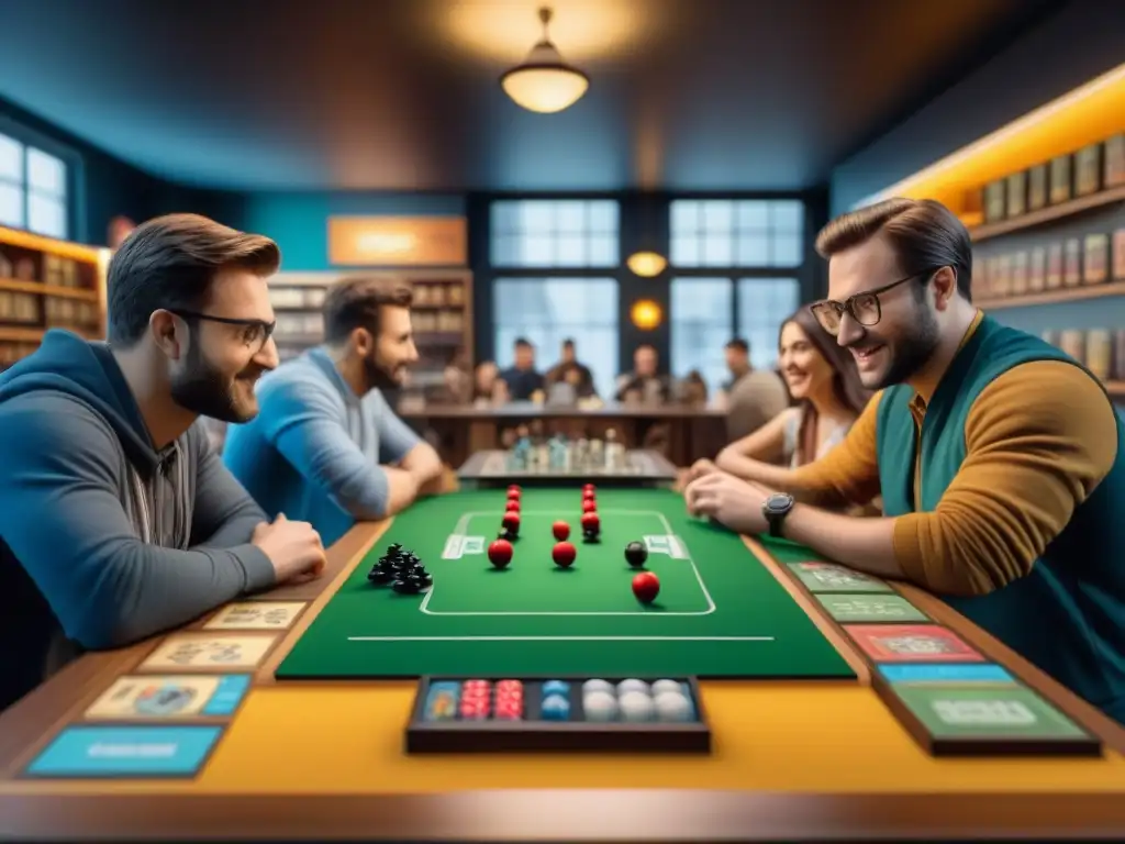 Grupo diverso juega apasionado en café juegos mesa