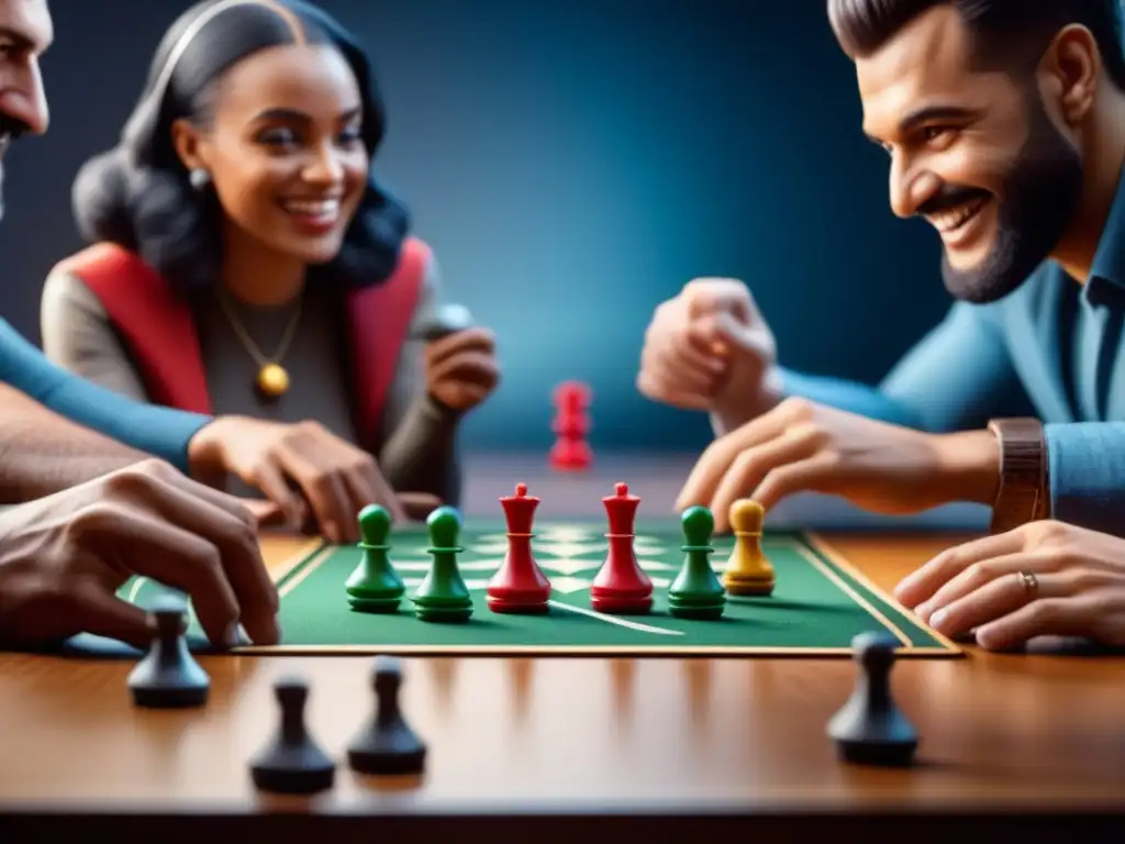 Juego de mesa inclusivo: diversidad y unión en acción Un grupo diverso de todas las edades disfruta juntos de juegos de mesa inclusivos
