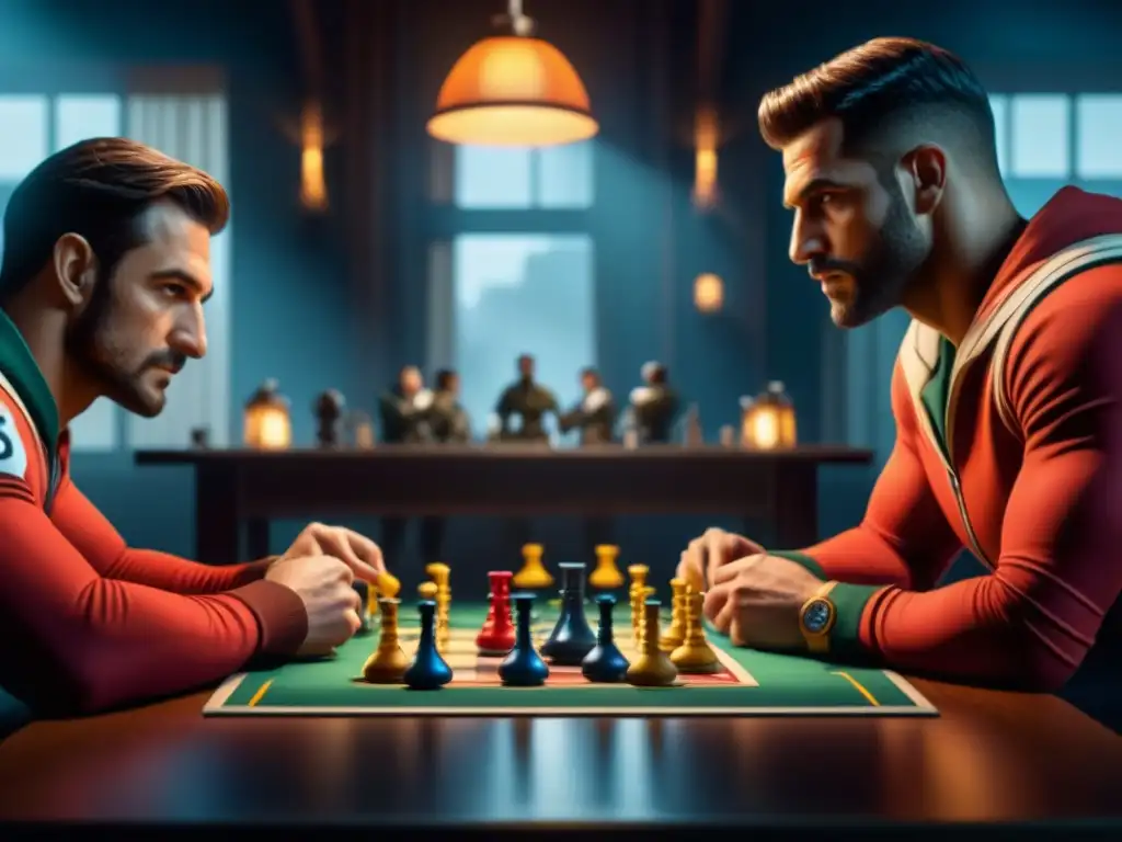 Jugadores apasionados disfrutan de un juego estratégico diverso Grupo diverso de entusiastas de juegos de mesa concentrados en partida estratégica