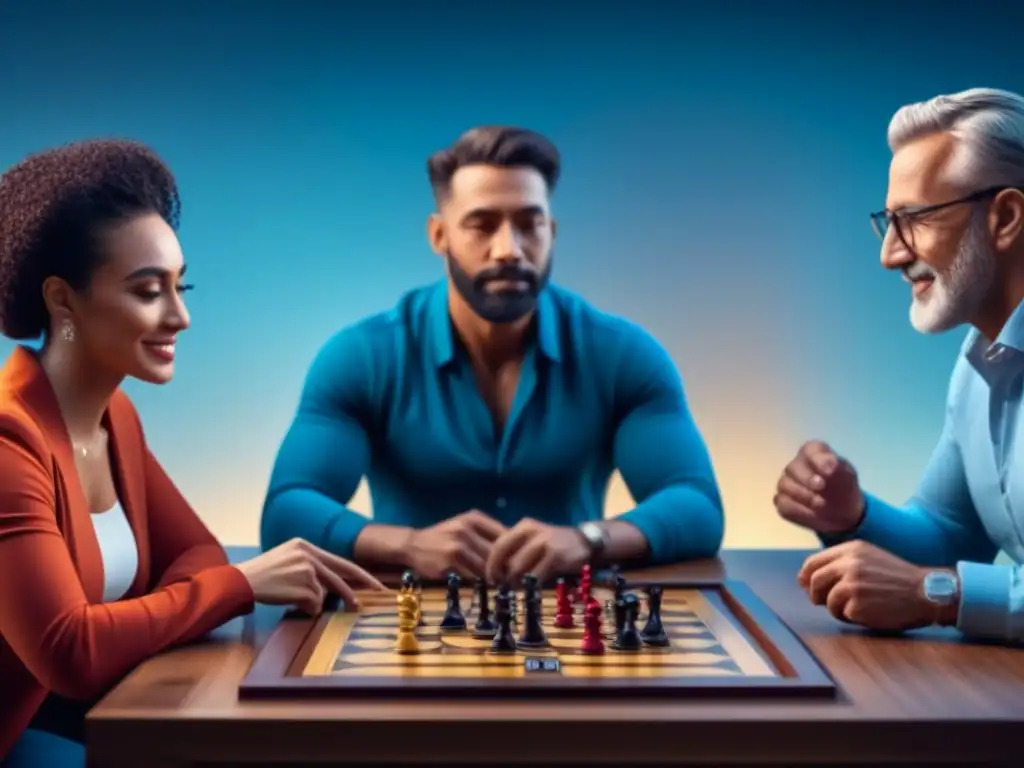 Grupo diverso disfrutando de un juego de mesa, mostrando beneficios para la salud mental