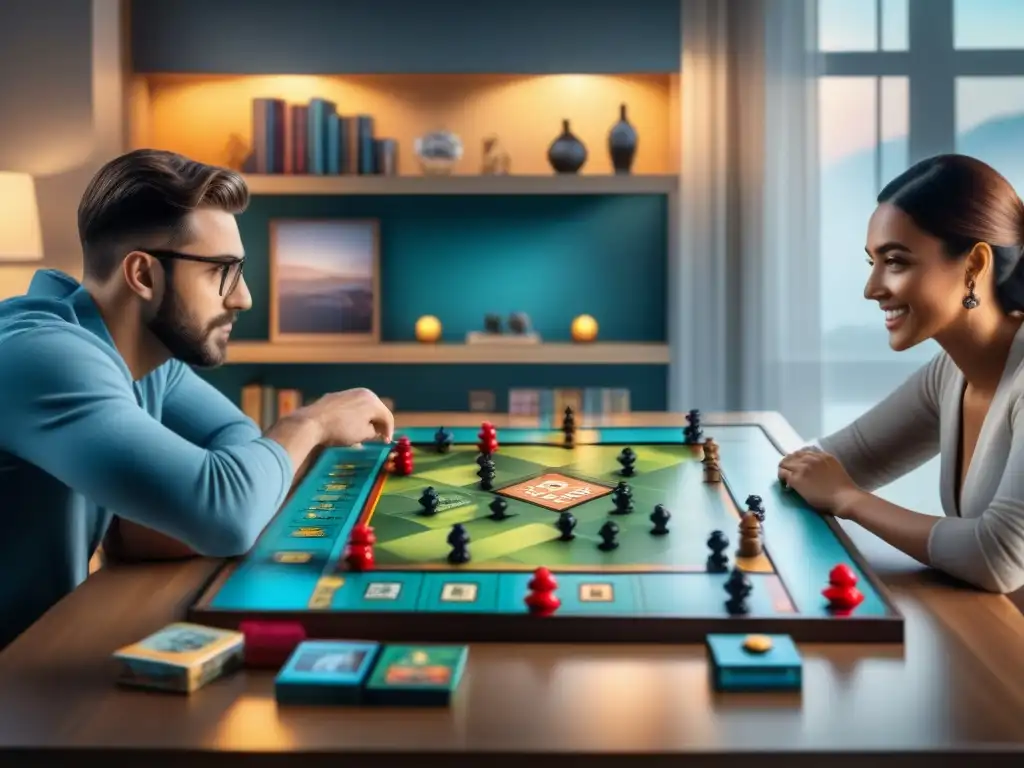 Grupo diverso disfrutando de un juego de mesa personalizado en ambiente inclusivo y cálido