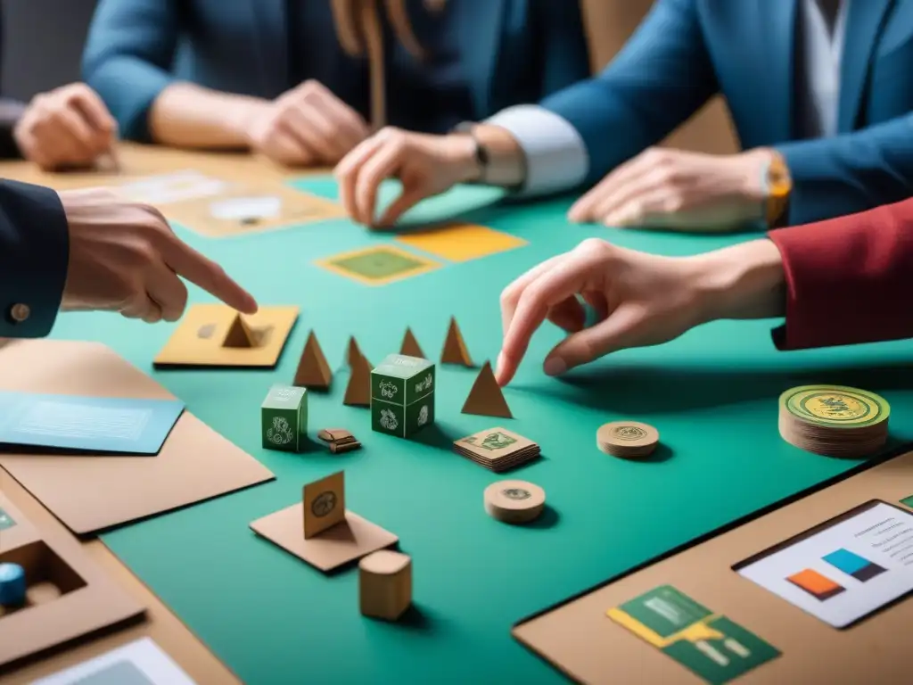 Un grupo diverso crea juegos de mesa con materiales sostenibles en un taller inspirador de EcoDiseño en Juegos de Mesa