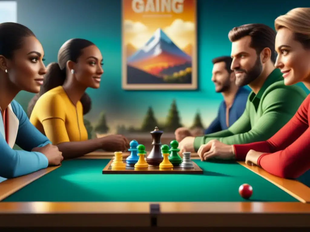 Un grupo diverso disfruta de juegos de mesa ecofriendly hechos con materiales reciclados