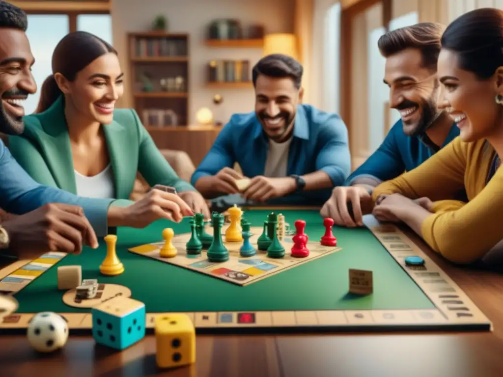 Grupo diverso disfrutando de juegos de mesa económicos con calidad en ambiente acogedor