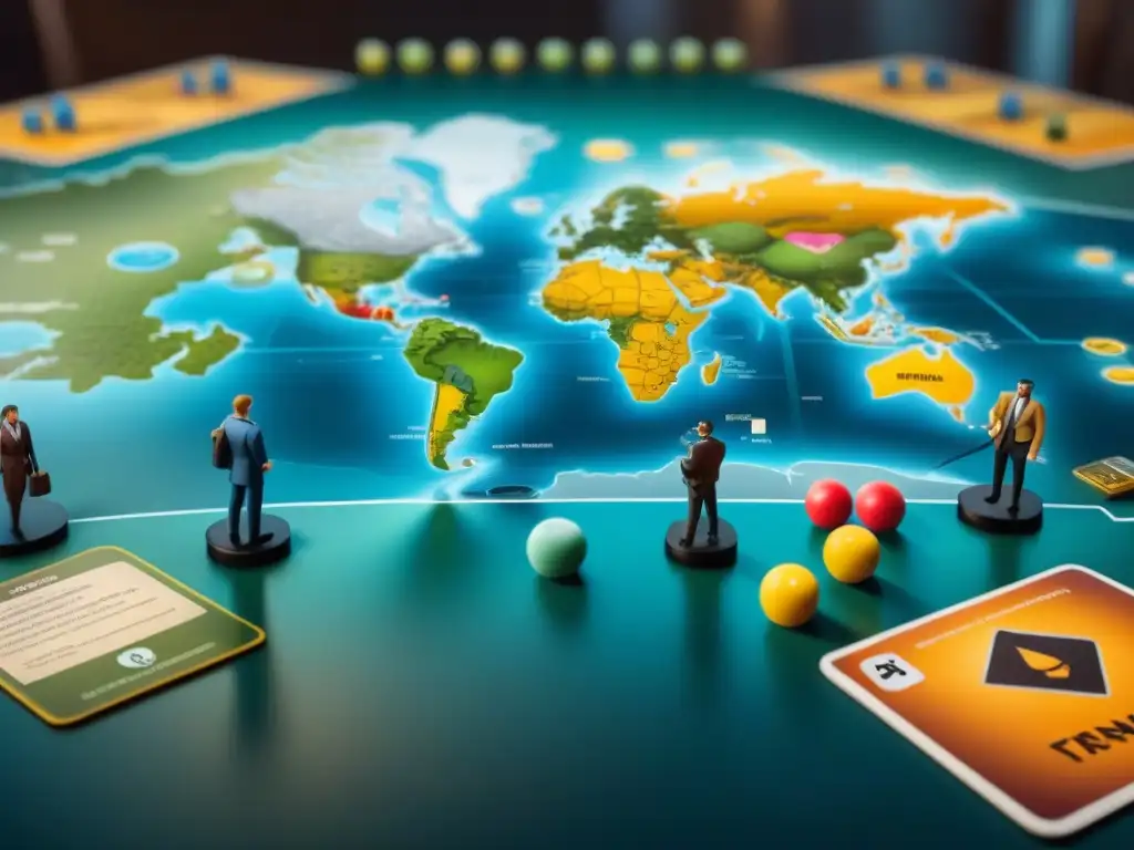 Grupo diverso de jugadores concentrados en una partida de 'Pandemic', mostrando comportamiento competitivo en juegos de mesa