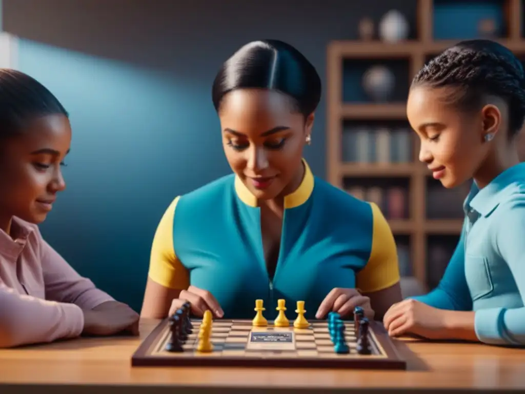 Grupo diverso de niños disfrutando de un juego de mesa sin estereotipos en un ambiente inclusivo y educativo