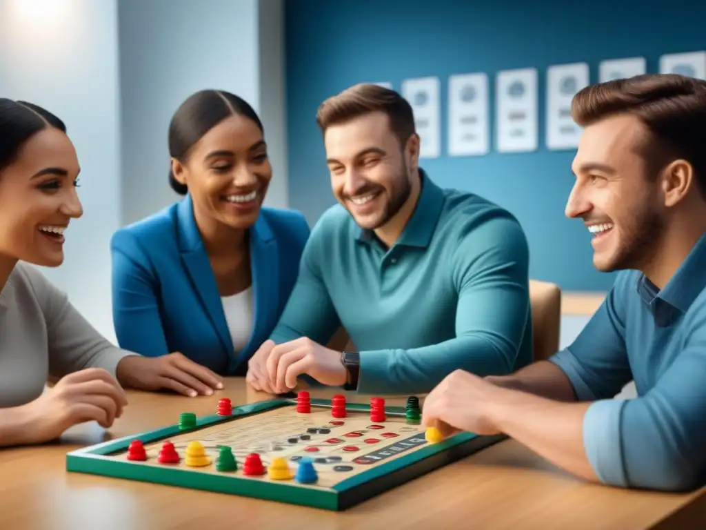 Un grupo diverso de niños disfruta de un juego de mesa educativo adaptado en un aula inclusiva