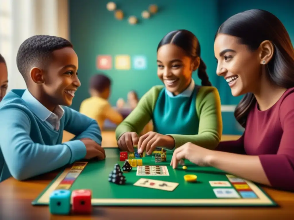 Grupo diverso de niños disfrutando y aprendiendo juntos con los mejores juegos de mesa