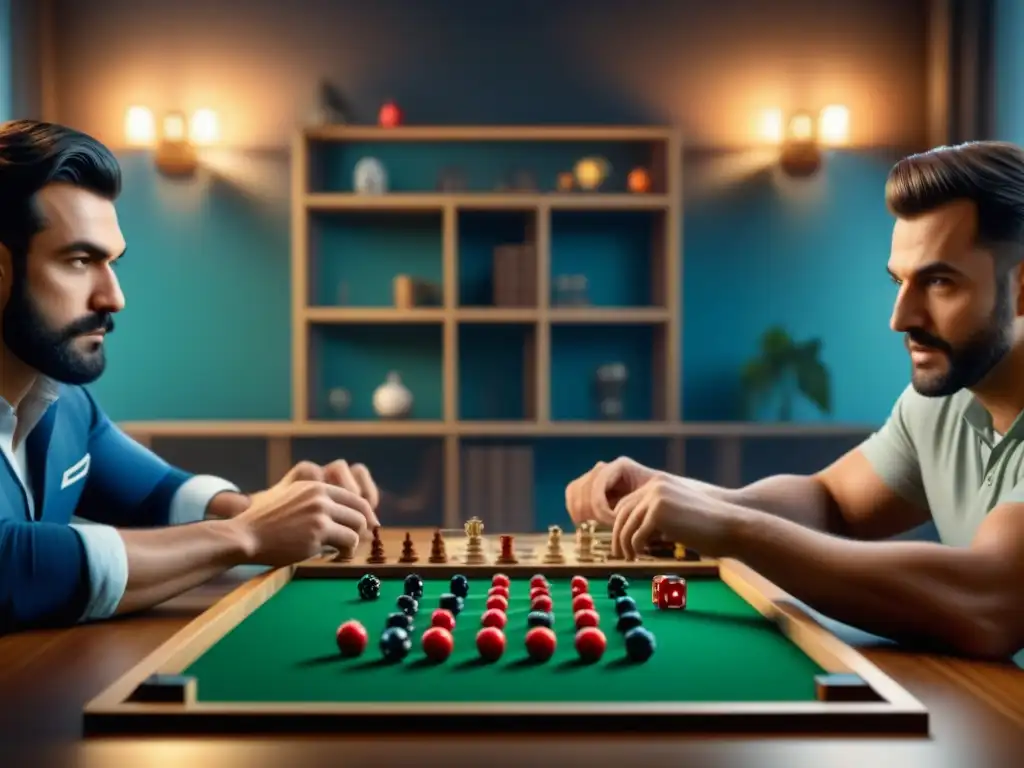 Juego de mesa: diversión y estrategia en equipo Un grupo diverso de personas concentradas en un juego de mesa estratégico