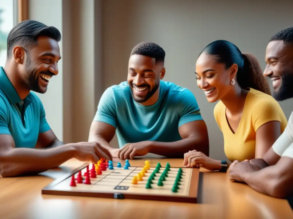 Un grupo diverso de personas con discapacidad visual juega un juego de mesa táctil accesible con braille